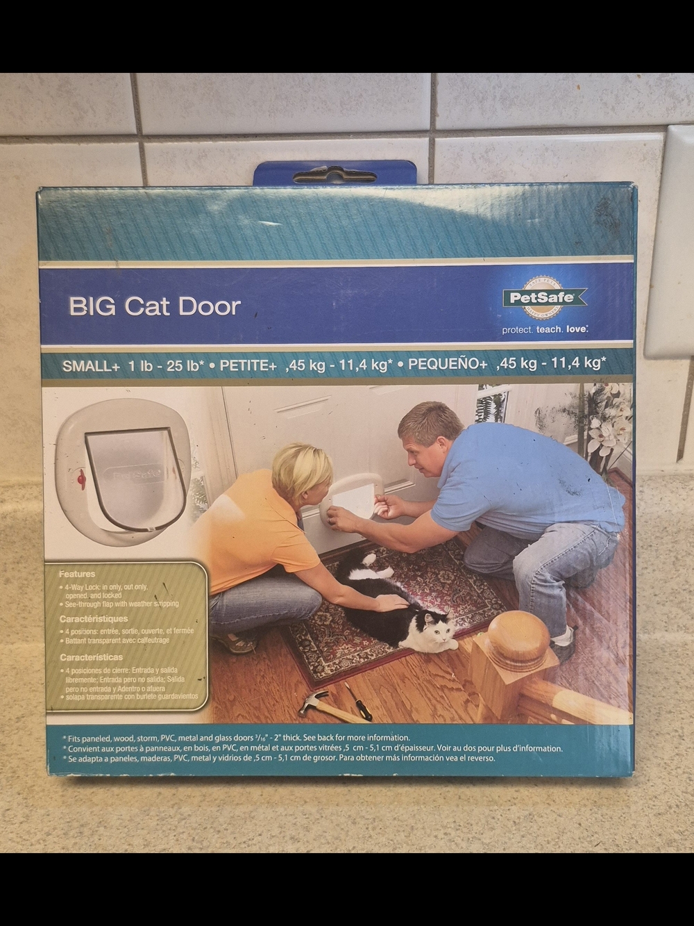PetSafe Big Cat Door Packaging - White & Blue Brand New